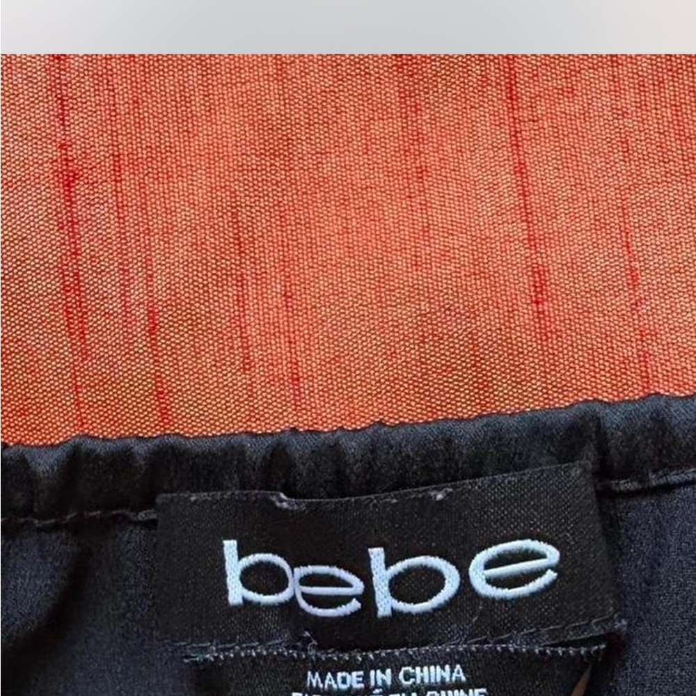 bebe Black Satin Lace-Trim Slip Cami - Picture 3 of 4